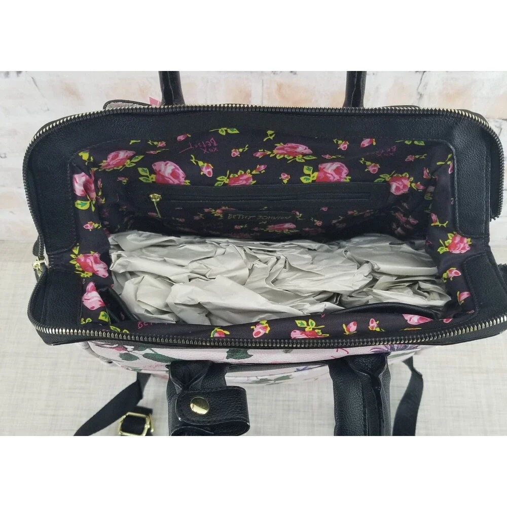 NWT Betsey Johnson Floral Print Backpack Approx 14